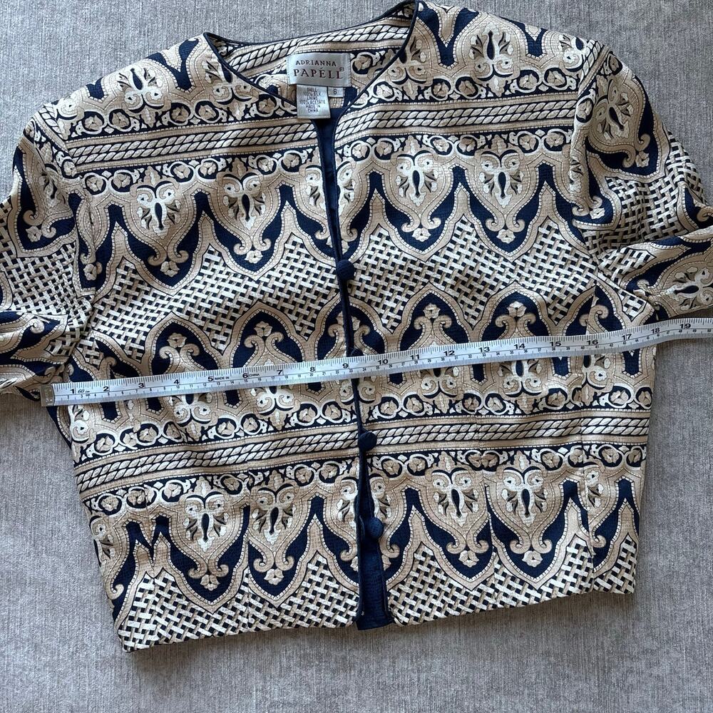 Adrianna Papell Cropped Silk Jacket - Picture 6 of 6
